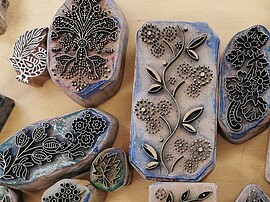 Banner Stoffdruckkurs im Freilichtmuseum: Bäume und Blätter