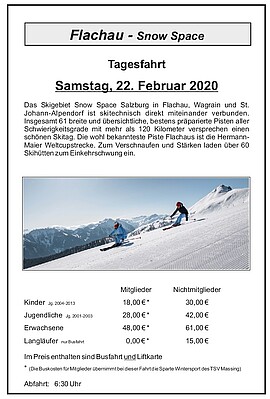 Banner Ski-Tagesfahrt nach Flachau - Snow Space