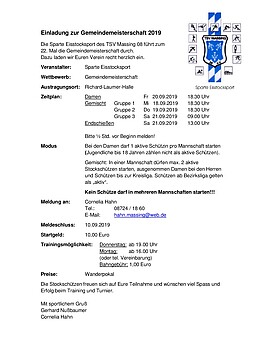 Banner Gemeindemeisterschaft im Stockschießen